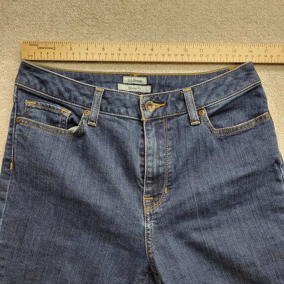Vintage LL Bean Women’s Jeans Size 8 Blue Classic Fit Distressed Straight Leg - Picture 4 of 9